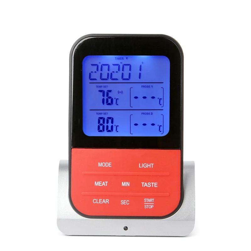 Waterproof Wireless Digital BBQ Thermometer Cooking Meat Food Oven Grilling Smoker Kitchen Probe Temperature Meter Timer Alarm