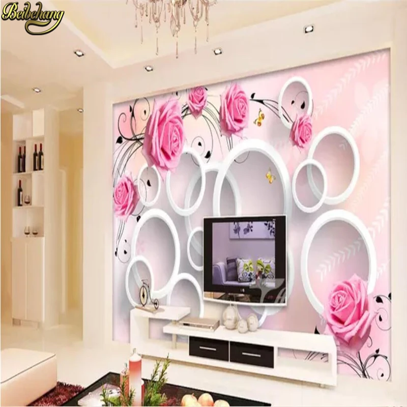 beibehang 3D brick with flower brid murals wall paper TV backdrop wallpaper for living room bedroom murals papel de parede 3D