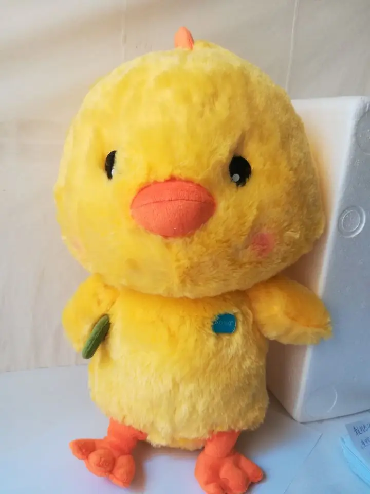 

large 42cm yellow cartoon chick soft doll catching worm chick plush toy throw pillow Christmas gift w0860