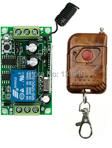 

New DC12V 1CH 10A Remote Control Light Switch Relay Output Radio Receiver Module and Transmitter /lamp/ window/Garage Doors