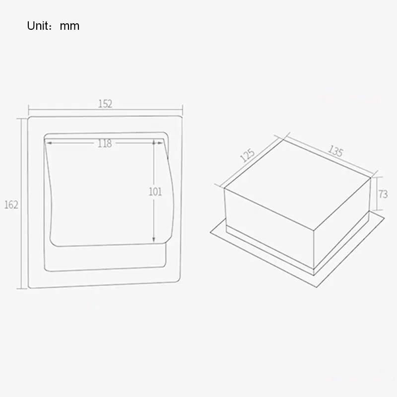 Bathroom Toilet Paper Holder Concealed Recessed Toilet Paper Roll Holder, Stainless Steel Tissue Box in-Wall