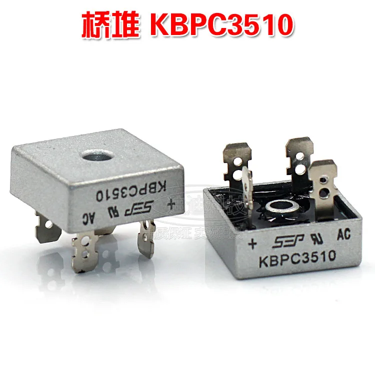 New KBPC3510 Rectifier Bridge Single Phase Bridge Stack Square Voltage 1000V Current 35A 3510