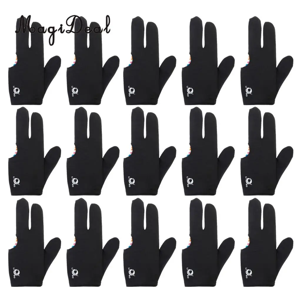 MagiDeal Professional 15 штук, 3 пальца, бассейн стрелков, Ранняя черная перчатка