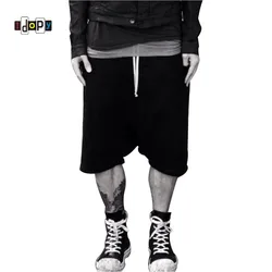 Highstreet Summer Mens Drop Crotch Shorts Baggy Loose Drawstring Hip Hop Black Urban Clothes Joggers Harem Pants For Male