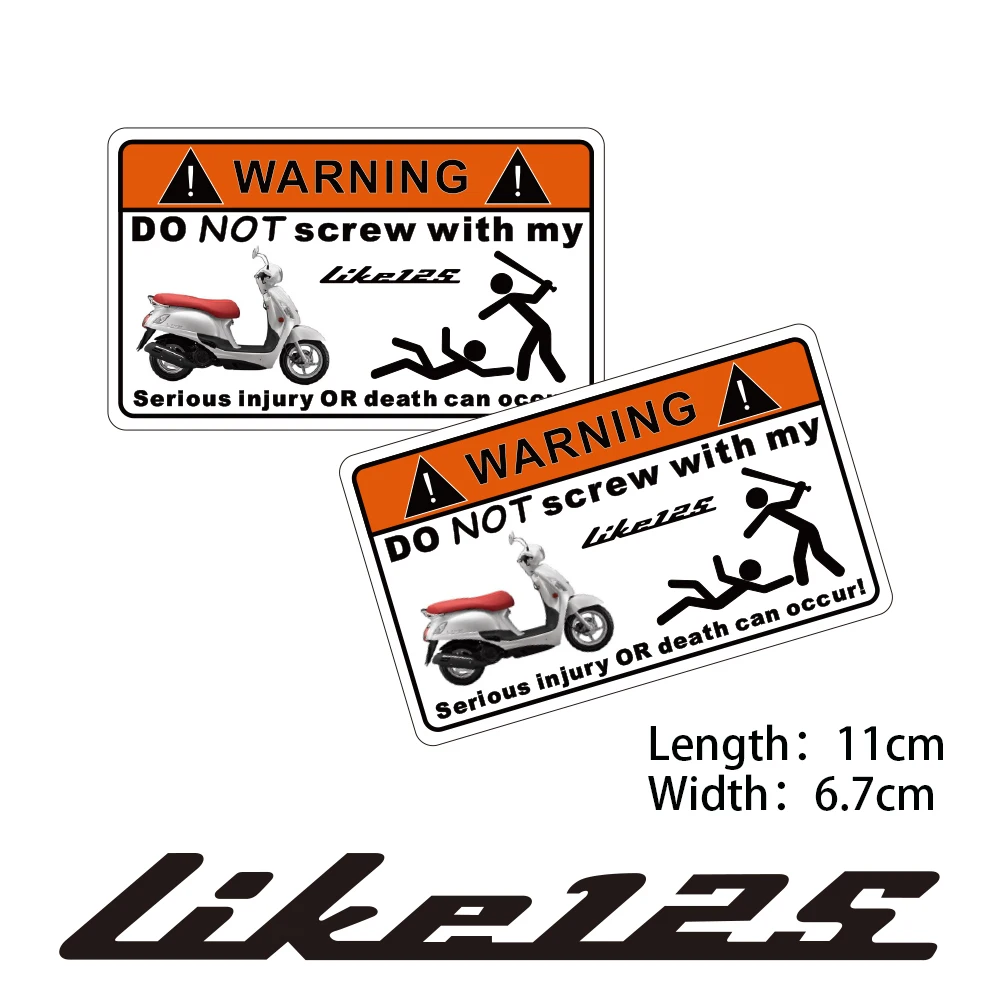 

KODASKIN Motorcycle Cheap 2D Creative Warning Sticker Decal for KYMCO Like125