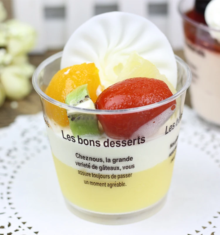 100pcs Disposable plastic cups Thicker mousse cup 200ML Letter yogurt Transparent Takeaway cup Holiday gift tiramisu cup