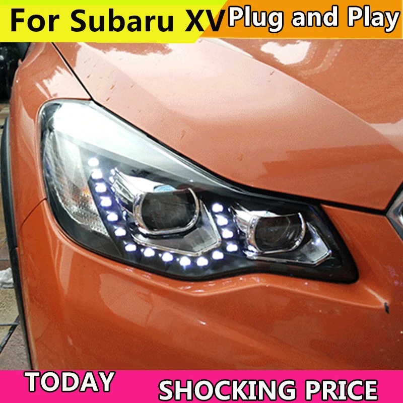 

Car Styling Head Lamp For Subaru XV 2012-2015 Headlights LED Headlight Daytime Running Light Bi Xenon Lens Xenon Low Beam