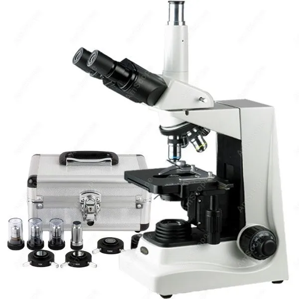 Phase Contrast Trinocular Microscope--AmScope Supplies 40X-1600X Phase Contrast Trinocular Microscope + 8MP Digital Camera