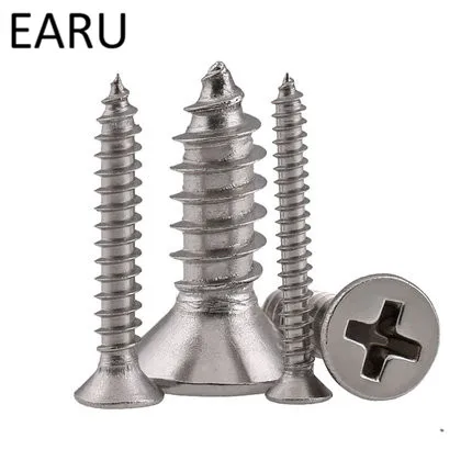 

304 Stainless Steel Round Countersunk Head Phillips Cross Self-taping Tapping Flat Head Screws Bolt M1.4*3/4/5/6/8mm