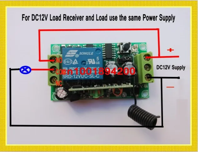 DC12V RF Remote Control Switch Receiver Transmitter 2Receivers ON OFF at the same time 315/433 Learning Code Momentary Toggle