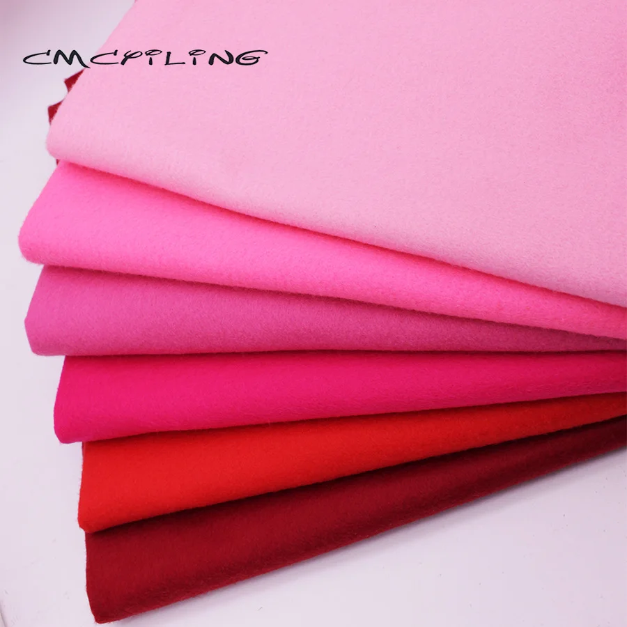 High Density Red Non-woven/Soft Felt Fabric For Needlework DIY Sewing Dolls Crafts/Polyester Cloth 45CM*110CM