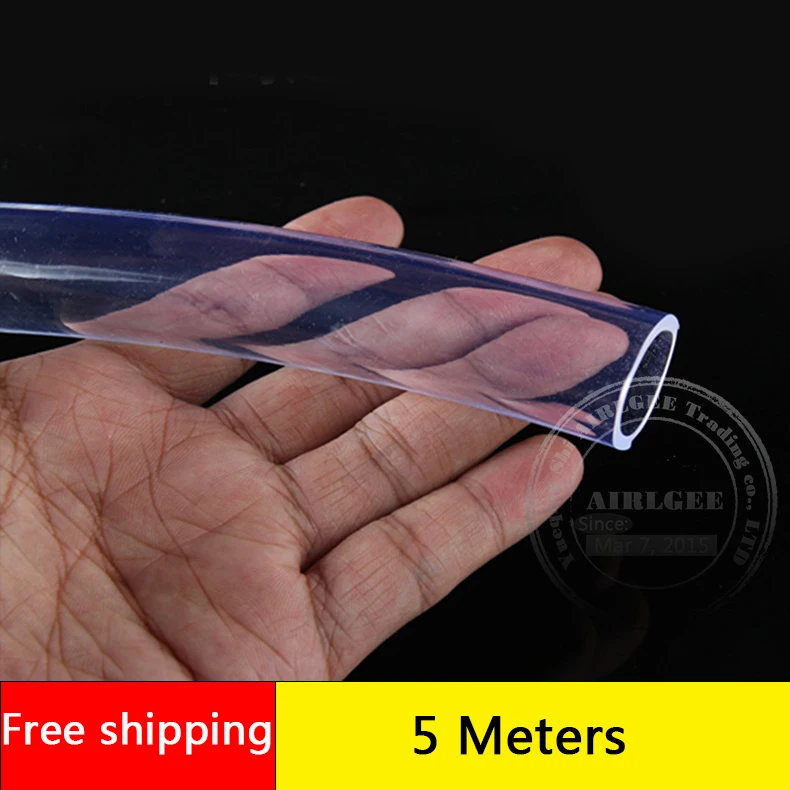 5 Meters Transparent PVC Plastic Plumbing Hoses Water pump Tube 2-10mm Inner Diameter Antifreeze Oil Hose