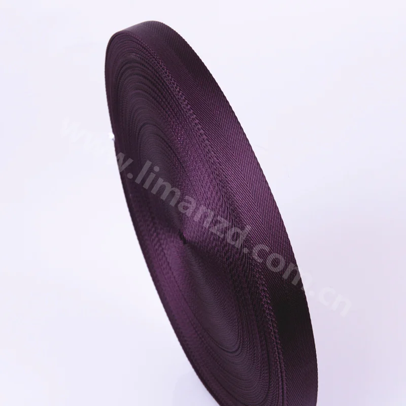 1 Inch Purple Nylon Webbing 100% Herringbone Tape For Bag Strap