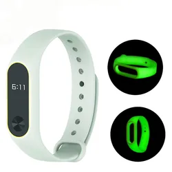 ZUCZUG For mi band 2 strap Luminous Silicon Soft Wrist Strap WristBand Replacement For XIAOMI MI Band 2