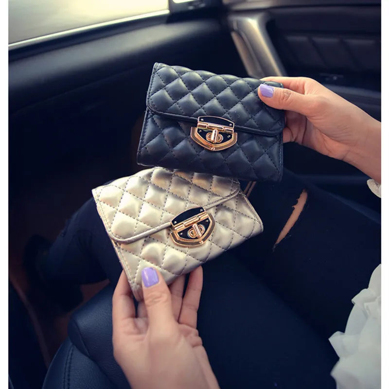 Famous Brand Spring Luxury Lock Short Women Wallet Vintage Multifunction Coin Pocket Purse Card Holder Female Clutch Wallets