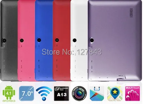 DHL Free shipping 50pcs/lot q88 A33 quad core dual camera bluetooth android 4.4.2 512M/4GB Capacitive tablet pc 9 colors