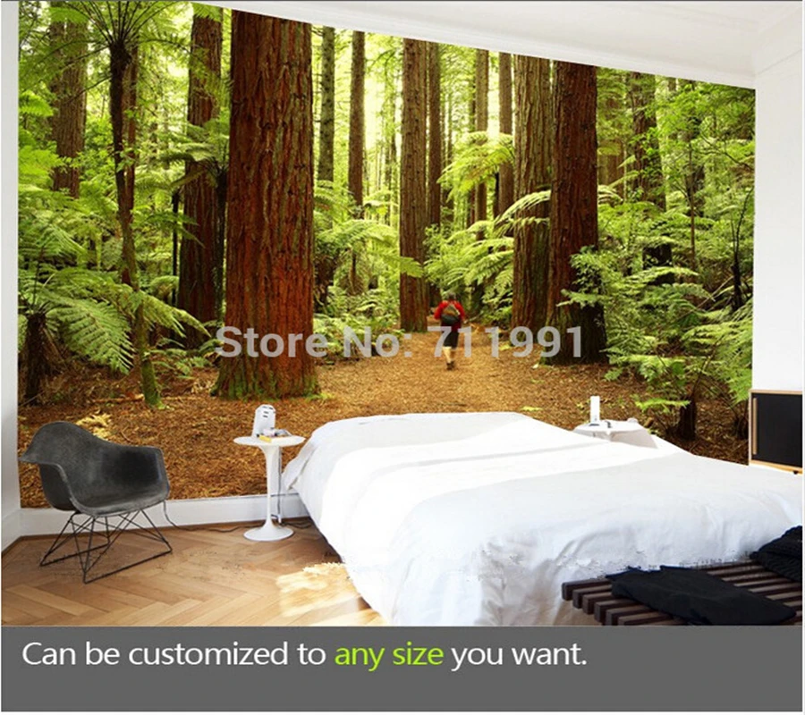 Custom 3D large mural Wallcoverings for living room bedroom dining room background wall papel de parede forest natural scenery