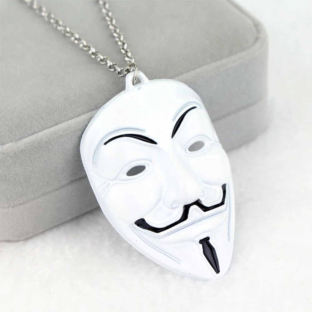 Car Pendant Decoration Mask Man V For Vendetta Rearview Mirror Trim Accessory Hanging Necklace Ornament Gift Car Pendant