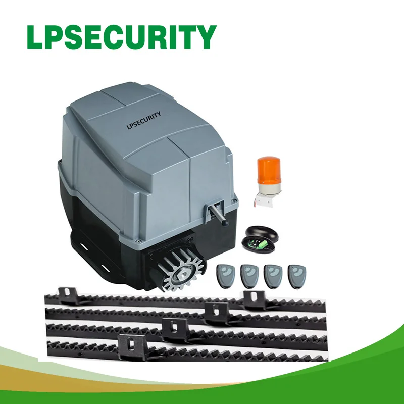 LPSECURITY intensive use best quality 1200kg automatic sliding gate opener motor with 4m or 5m nylon racks