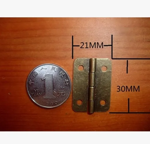 

100 шт. дверные стыковые петли для коробки с 4 отверстиями, петли из античной бронзы 21x30 мм