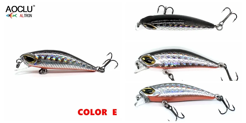 Aoclu-Sinking Minnow Angel rassel, Hart köder Wobbler Köder, Strand, Bass, Jack, Forelle, 14 # VMC Haken, Tauchen, 1,5 m, 45mm, 3,0g – Detail 18