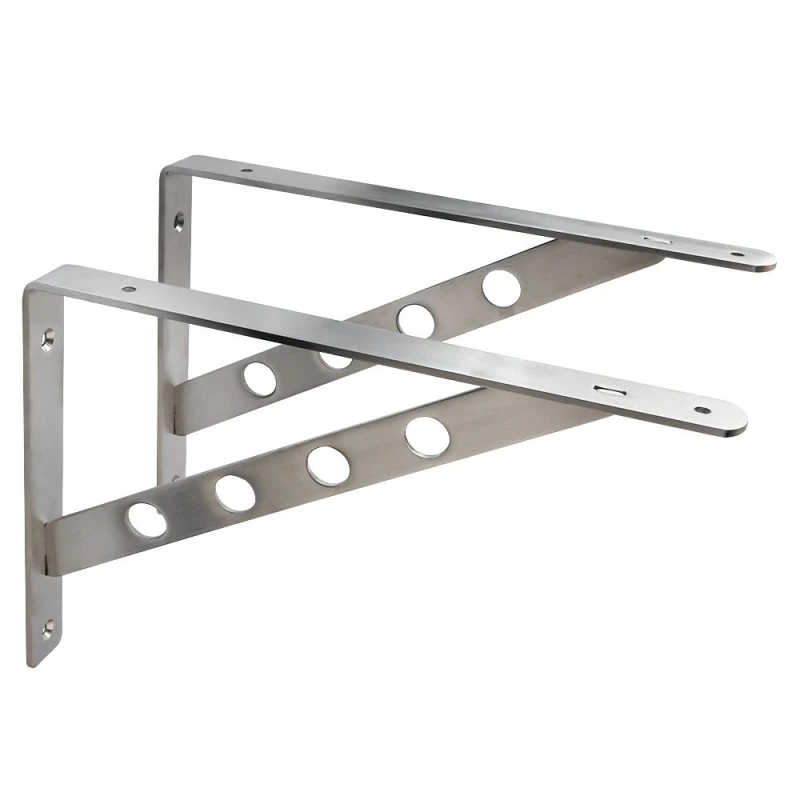 Durable  Stainless Steel L Shape Triangle Shelf Bracket Corner by Alise - 1 Pair