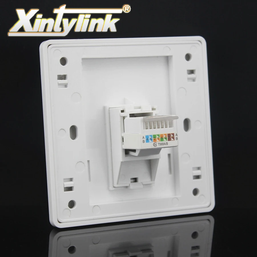 xintylink rj45 Socket panel jack modular 1 Port cat5e cat6 white Keystone pc Wall Face plate Faceplate toolless computer 86mm