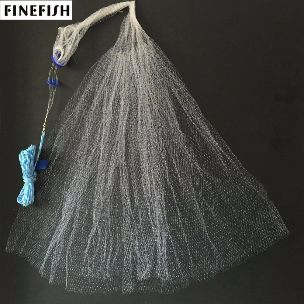 Fishing Net without Sinker Cast Net, USA Style, Hand Throw, Small Mesh, Catch Fish Network, Monofilament Hunting Gill Net