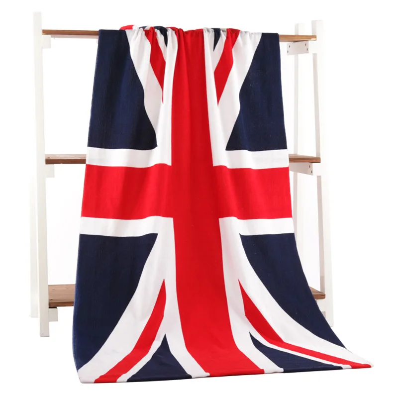 

High Quality American US UK Flag Microfiber Bath Beach Towels 70*140cm serviette de bain Soft Men Camping Shower Towels Bathroom