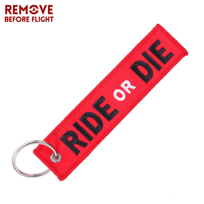 3PCS RIDE OR DIE Keychain for Motorcycle Fashion Key Rings Embroidery Key Tag llavero Car Parts and Accessories Wholesale Tags