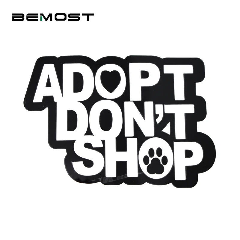 

BEMOST Cute Dog Paw With Peach Heart "Adopt Don't Shop" Car Stickers Decal Cartoon Animal Adopt Dog Cat Love Pet Car Styling