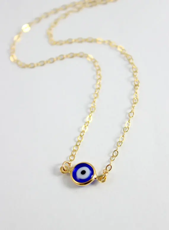 Lucky Eye Evil Eye Pendant Necklace Mini Nazar Necklace Colorful Beaded Layered Necklace For Women Girl