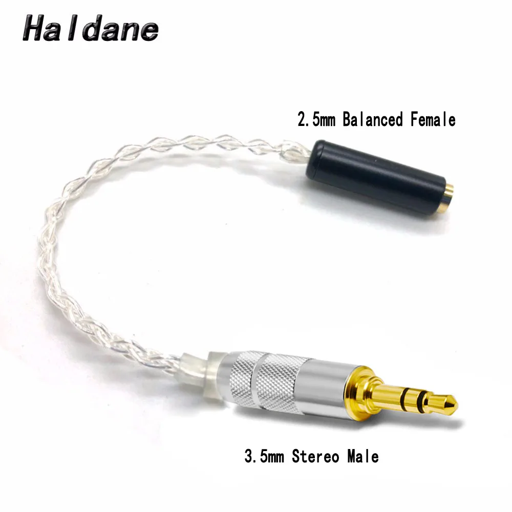 

Free Shipping Haldane 2.5mm TRRS Balanced Female to 3.5mm Stereo Male Hi-End Audio Adapter 7N Silver Plated Cable