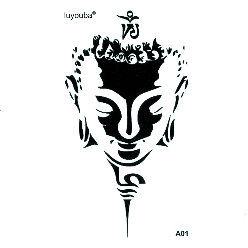 Buddha Waterproof Temporary Tattoos Men Tatuajes Temporales Glitter Tattoo Sleeve Tatoo Henna Tatuagem Art Tattoo Sticker