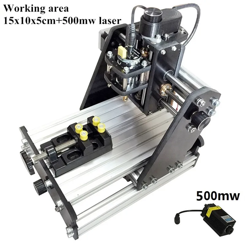 Wood Router laser CNC 1510  GRBL control Diy high power laser engraving CNC machine,3 Axis pcb Milling machine laser optional