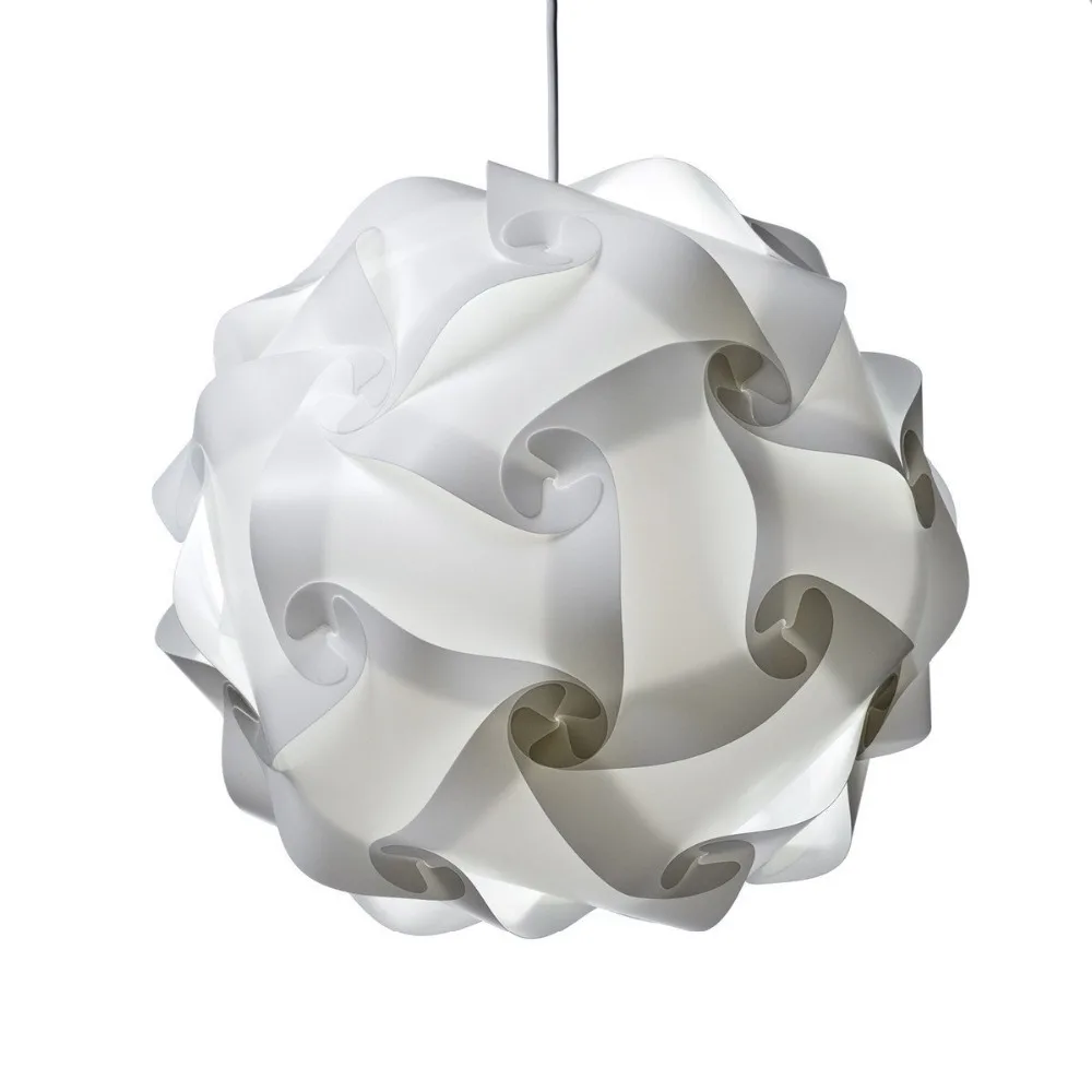 

2pcs Ceiling Pendant DIY IQ Jigsaw Puzzle Lamp Shade Kit Lampshade (White, size 12 inch)