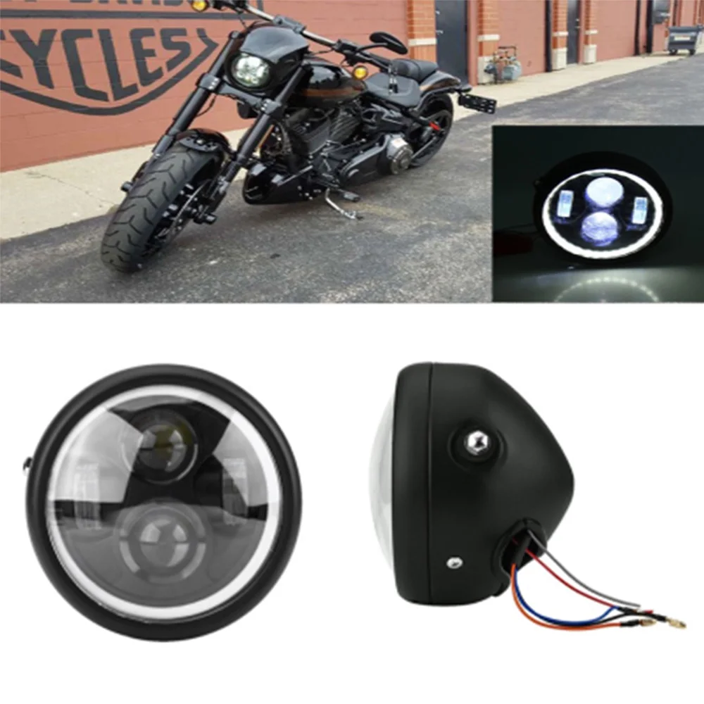 

12 В 5,75 дюймовая алюминиесветодиодный светодиодная фара для Harley мотоцикла светодиодный ная фара, мотоциклетный прожектор, фара