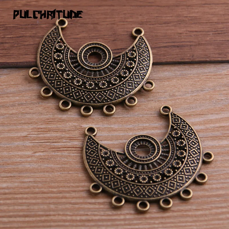 2PCS 39*43mm Two Color Necklace Charm Women Jewelry Fashion Porous Connector Pendant Necklace