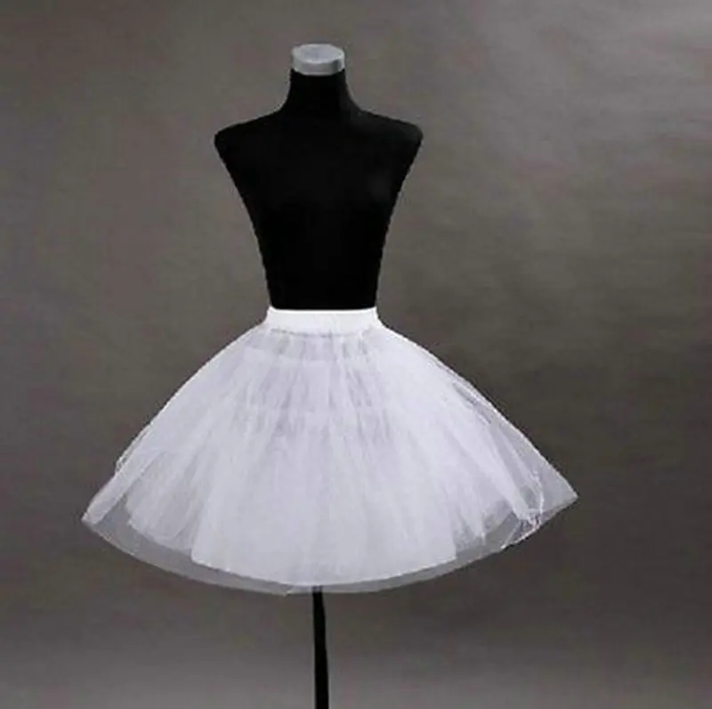 Pretty Cheap In Stock White Black Tulle Short Knee Length Crinoline Short Petticoat 3 Layer Underskirt Fast Shipping 2015