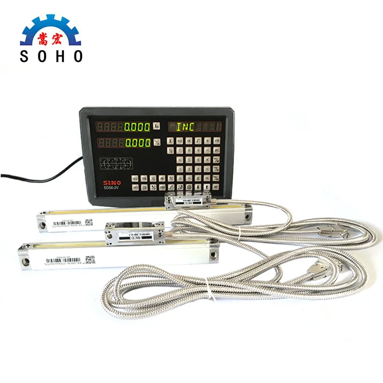 New 2 Axis digital readout with linear scale 100-1020mm 5micron linear encoder complete dro kits