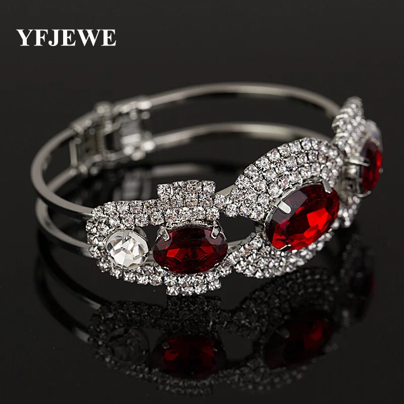 YFJEWE – bracelets de mode pour femmes, bijoux en cristal complet, pour filles, cadeau d'ornement de bal, B012