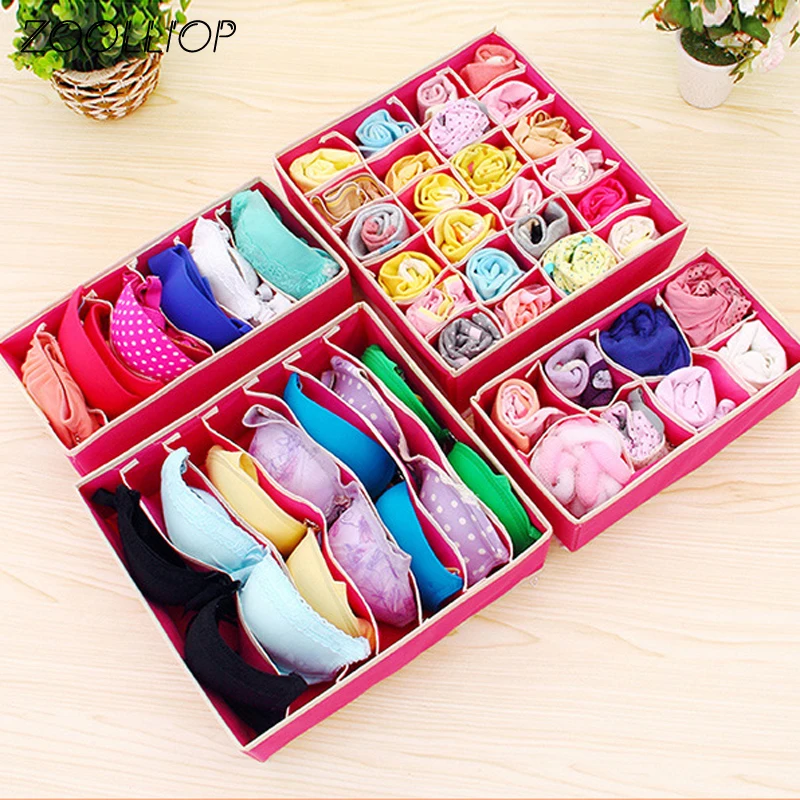 

Underwear Bra Organizer Storage Box 2 Colors Drawer Closet Organizers Boxes For Underwear Scarfs Socks Bra Multi Size