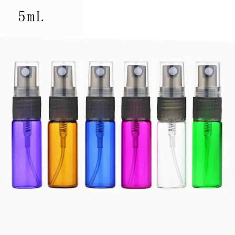 5ml Amber Small Refillable Perfume Spray Bottle Travel Transparent Glass Fragrance Container Free Shipping LX2892