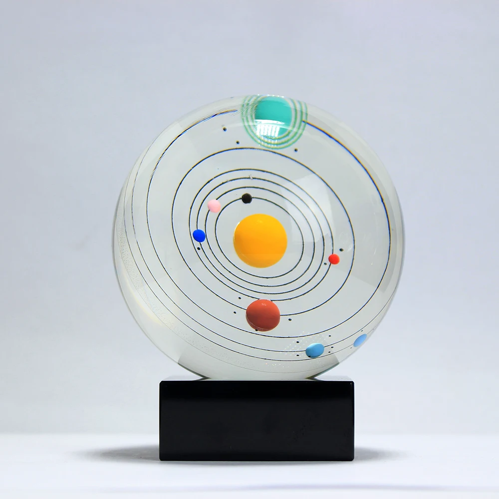 Hot Sell Fengshui Ball Solar System Planet Crystal Ball Glass Sphere Planet Global Home Decoration Souvenirs Gifts