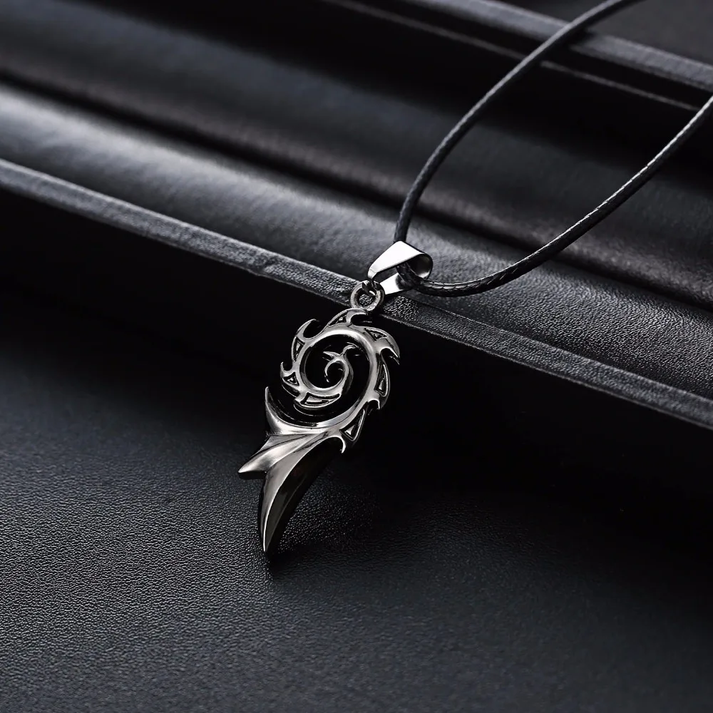 Rinhoo 2021 Men's Punk Dragon Flame Titanium Stainless Steel Cool leather chain Pendant Necklace Men's necklace wholesale