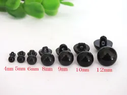 Nouveaux boutons ronds 4mm-12mm, 100 pièces, tige de couture, globe oculaire, bricolage, couture à la main, poupée, yeux, jouet