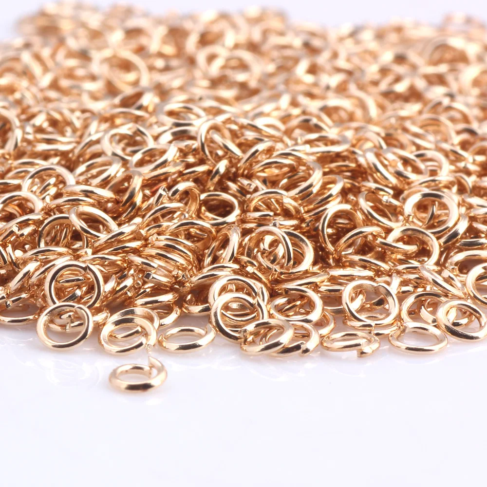 OlingArt 690pcs Dia 0.7MM KC Gold plating Jump Ring 3mm/5mm/6mm/7mm/8mm link loop Mixed size DIY Jewelry making Connector