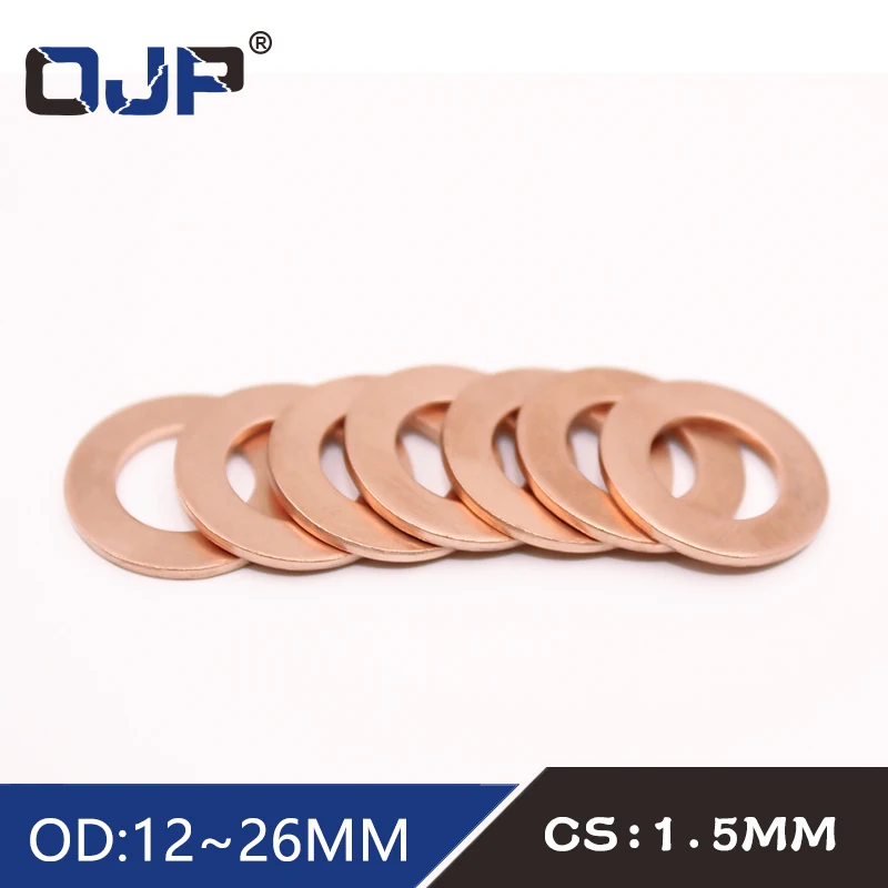 10Pcs DIN7603 M6 M8 M9 M10 M12 M14 M16 M18 M20 T3 O Ring Gasket Sealing Ring Copper Washer Boat Crush Washer Flat Seal Fitting.-