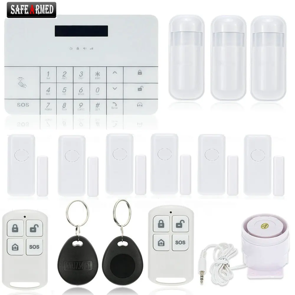 

Newest Wireless Gsm Alarm System For Home House Security Burglar Intruder System Remote Control by APP&SMS Alarm Sensor System