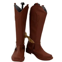 2025 Woody Shoes Cosplay Sheriff Woody Cosplay Boots Brown Shoes Custom Made Any Size for Unisex Halloween Party